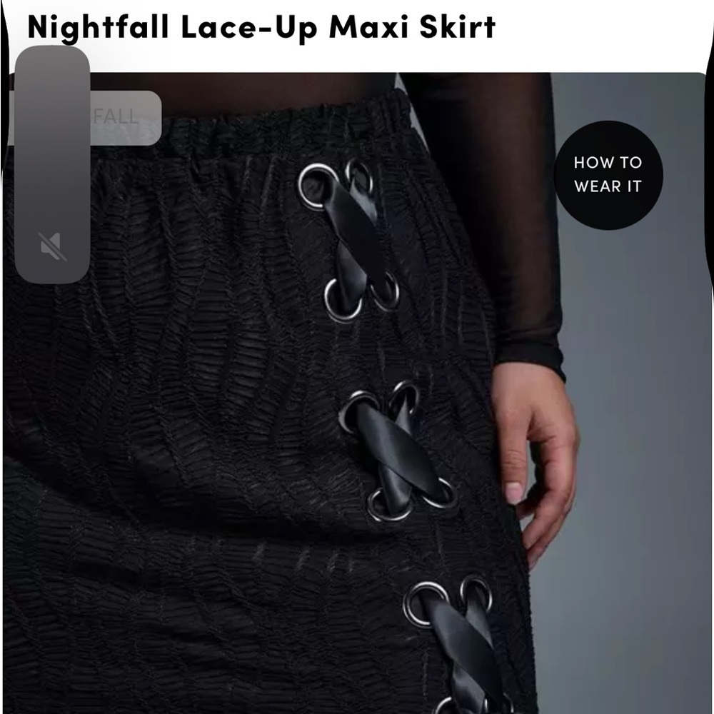 torrid Black Lace-Up Maxi Skirt with Front Slit Sz 2x (18-20) - Picture 3 of 6